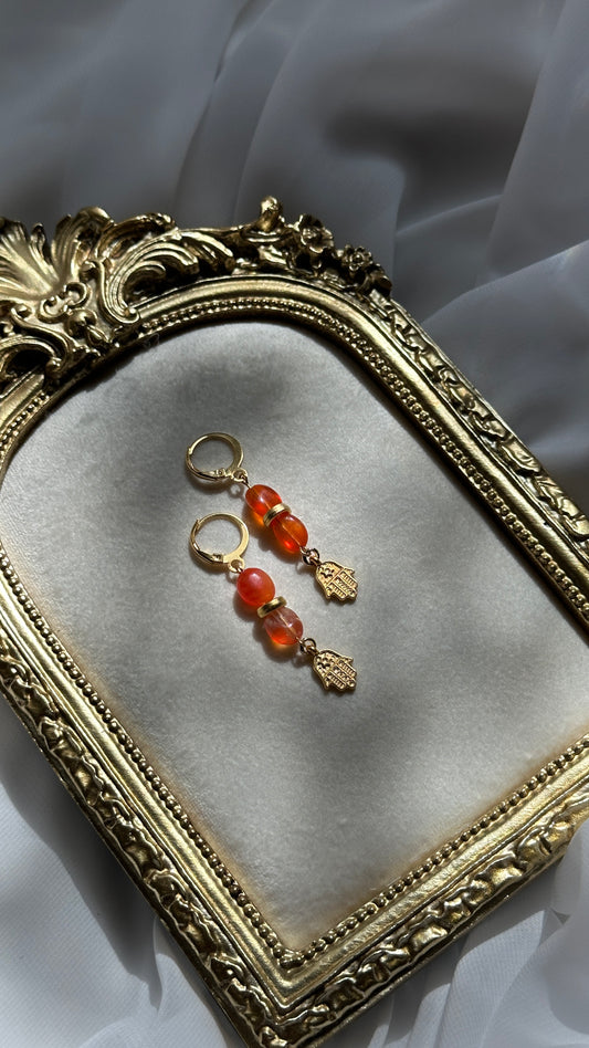 Raya Carnelian Huggies