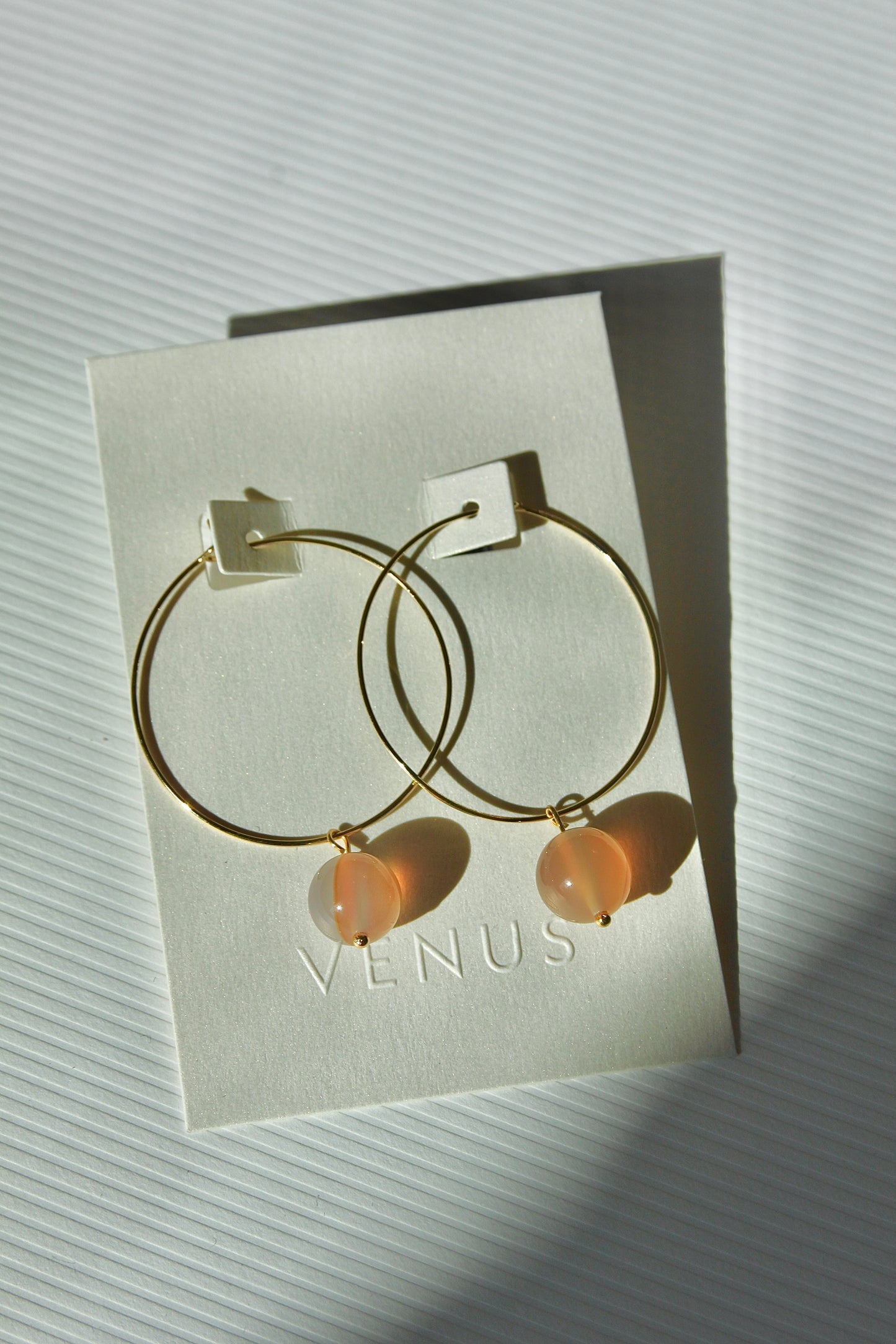 Orange Agate Skinny Hoops